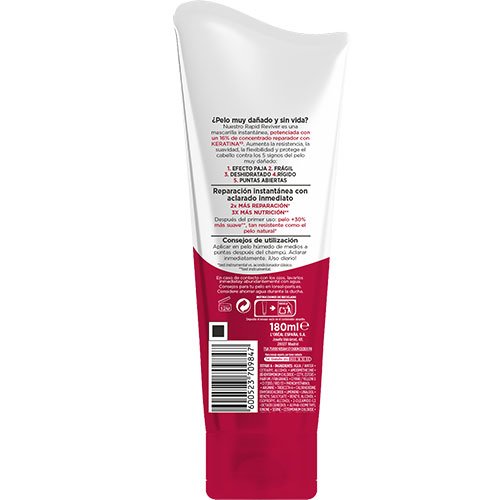 Elvive Total Repair 5 Rapid Reviver Mascarilla Reparadora Keratina Cabello Back